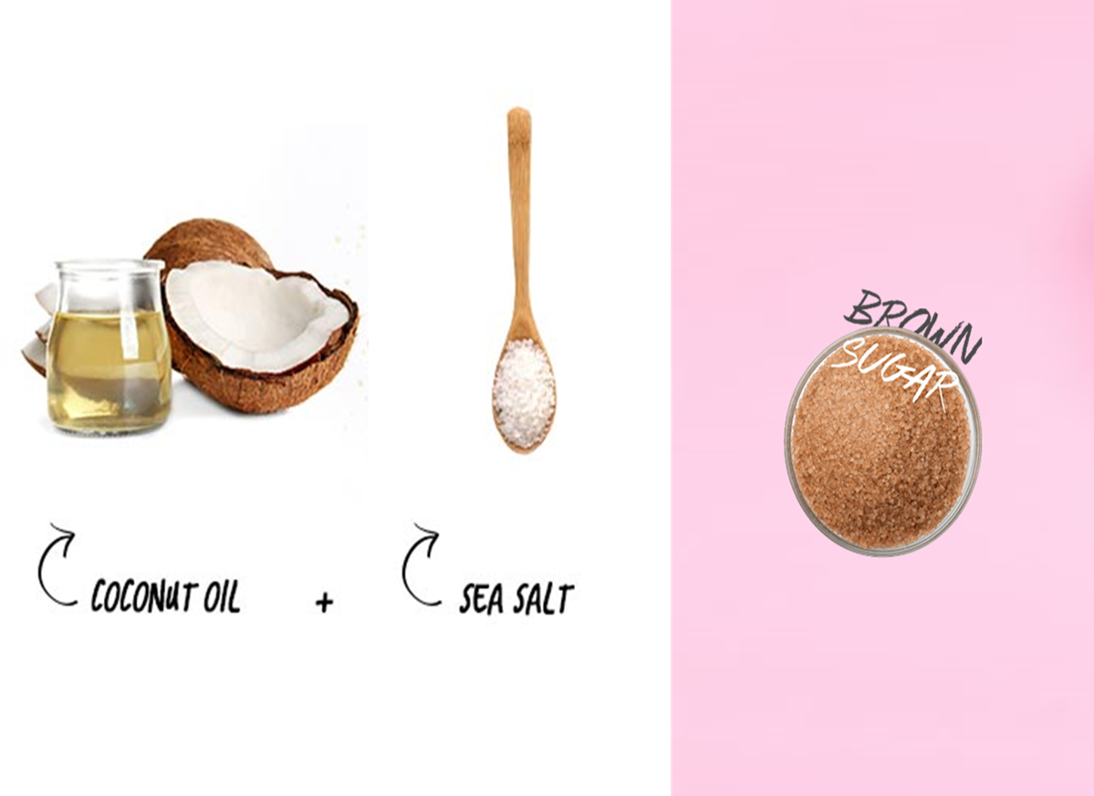 5. Cocnut oikl+Sea Salt+Brown Sugar_DIY Face Mask+At Home Beauty Routine