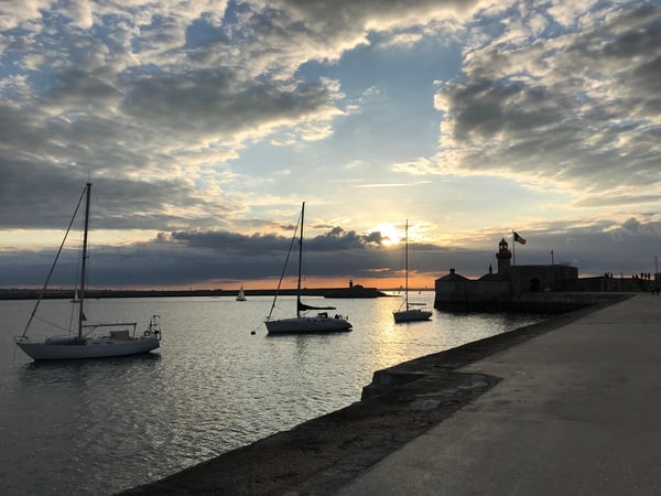 Sunset Dun Laoghaire East Pier Boats