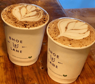 Two indulgent single-origin coffees from the Shoe Lane Dun Laoghaire coffee shop.