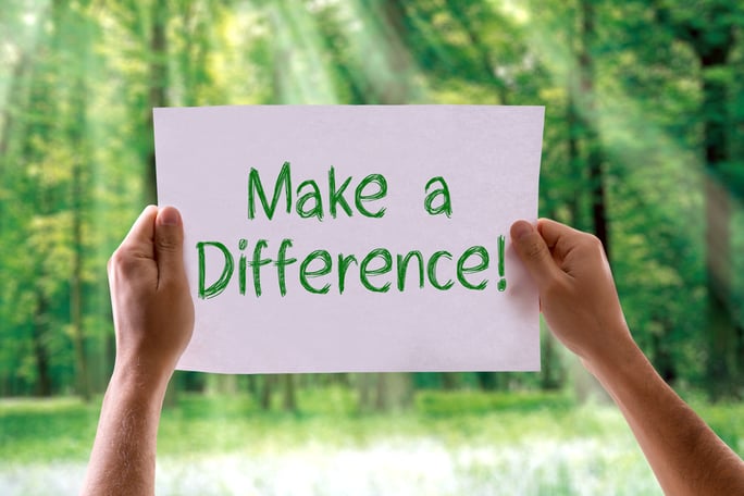 Make a Difference card with nature background