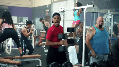 weight lifting in gym gif