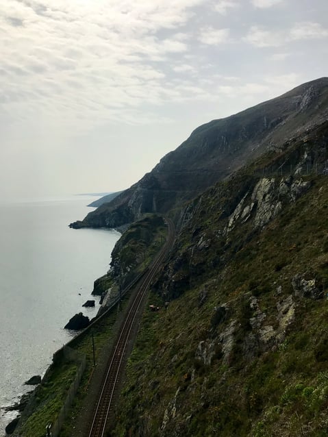 Bray to Greystones Cliff walk train tracks 