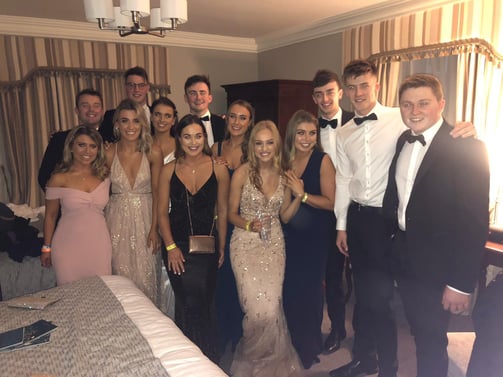 Student friends at a ball