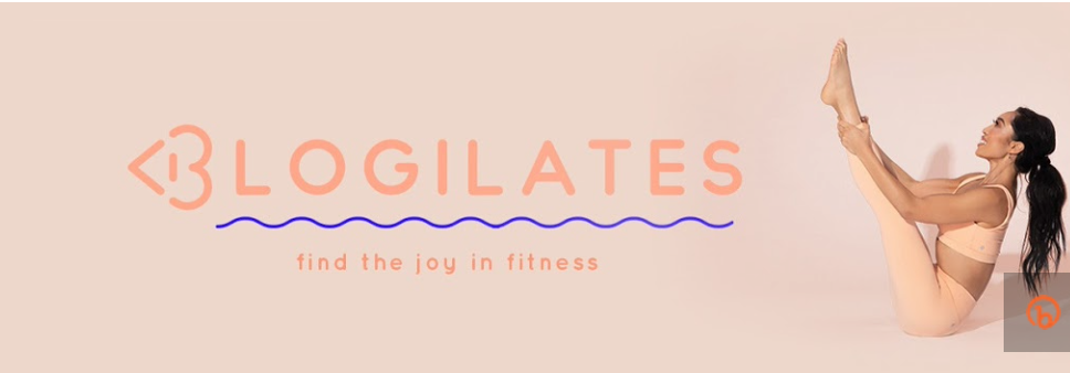 Woman holding pilates pose from home workout. Showing others how to continue their fitness journey doing Blogilates workouts.