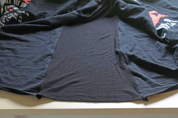 upcycling old t-shirt to make it bigger