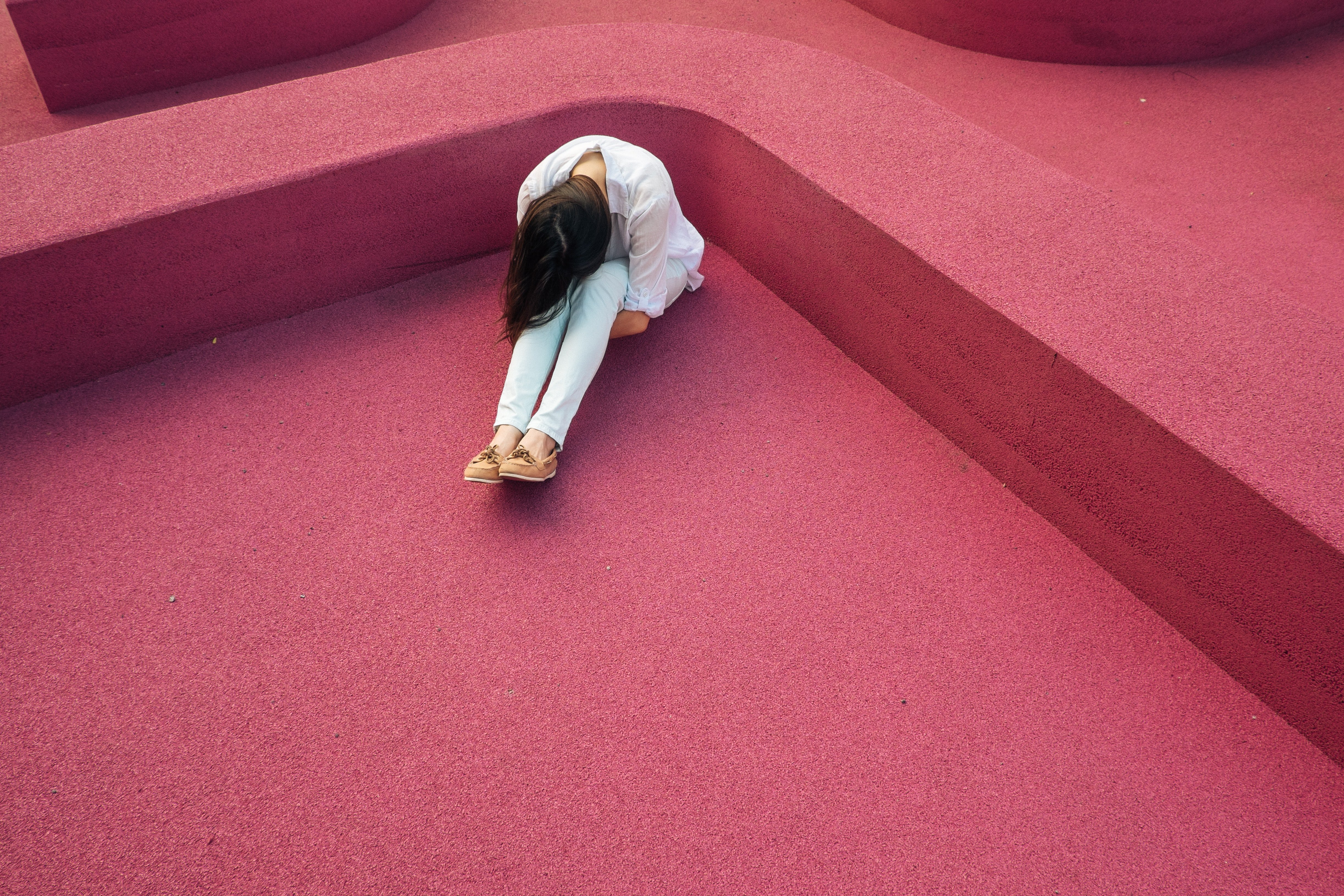 lonely and depressed young person